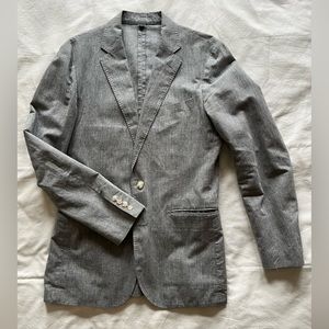 Ludlow Slim-fit unstructured suit pant in Irish cotton-linen blend